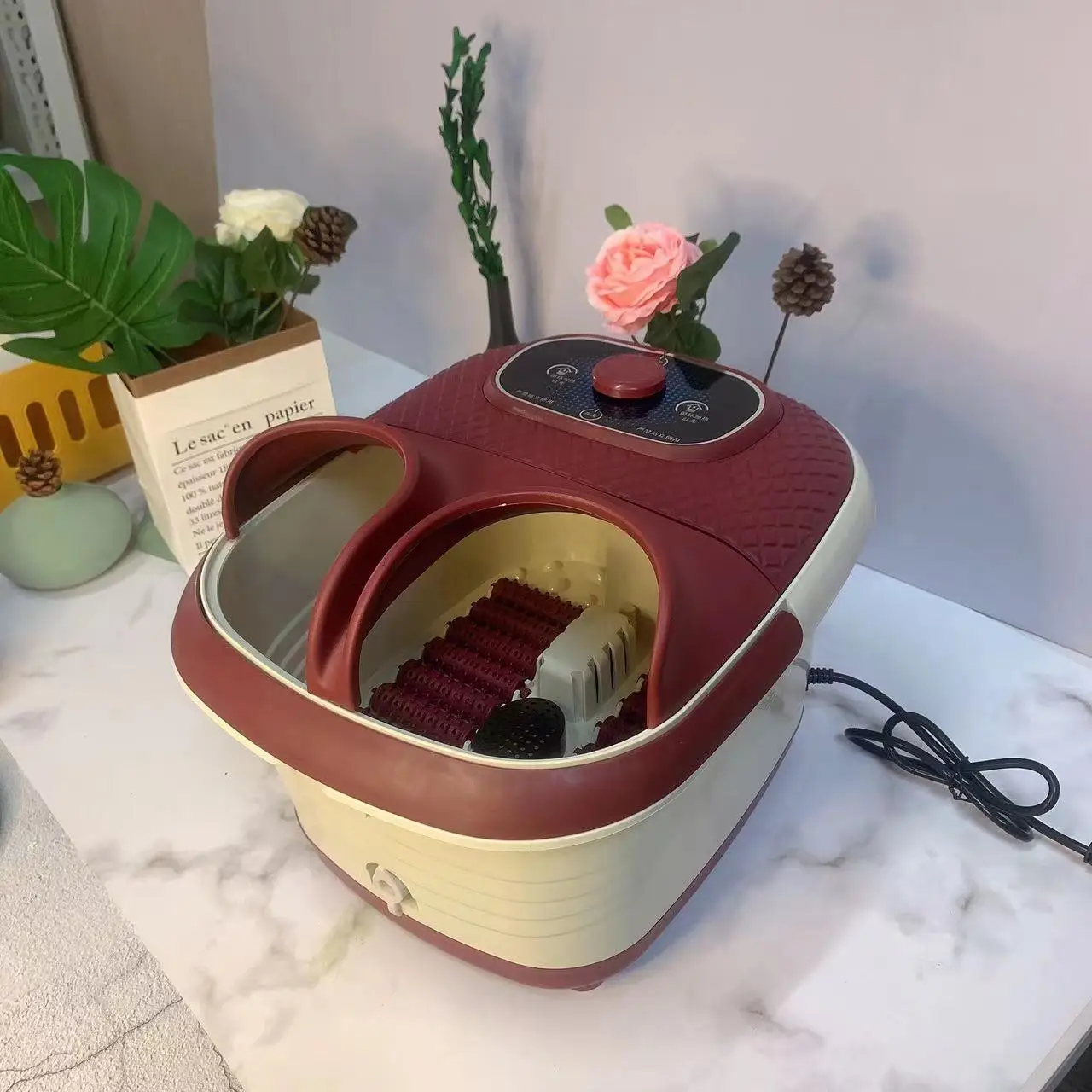 Fully Automatic Heated Foot Bath Massage Functionality Constant Temperature Control Household Electric Spa Basin Relaxation