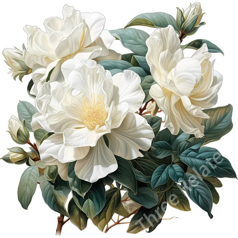 Wall Sticker Kids Room Background Home Decoration Mural Living Room Wallpaper Funny Decal Romantic Camellia E72