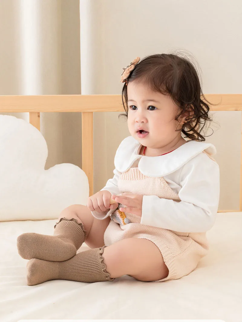 Description Picture 3 of item4 Pairs a Lot MILANCEL New Autumn Baby Socks Toddler Girls Cute Pit Strip Socks Kids Warm In Tube Socks