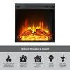 Electric Fireplace TV Stand Black Oak Media Storage Console Heater LED Flames Adjustable Shelves 55" TV 47.44"x15.67"x18.58" H 4