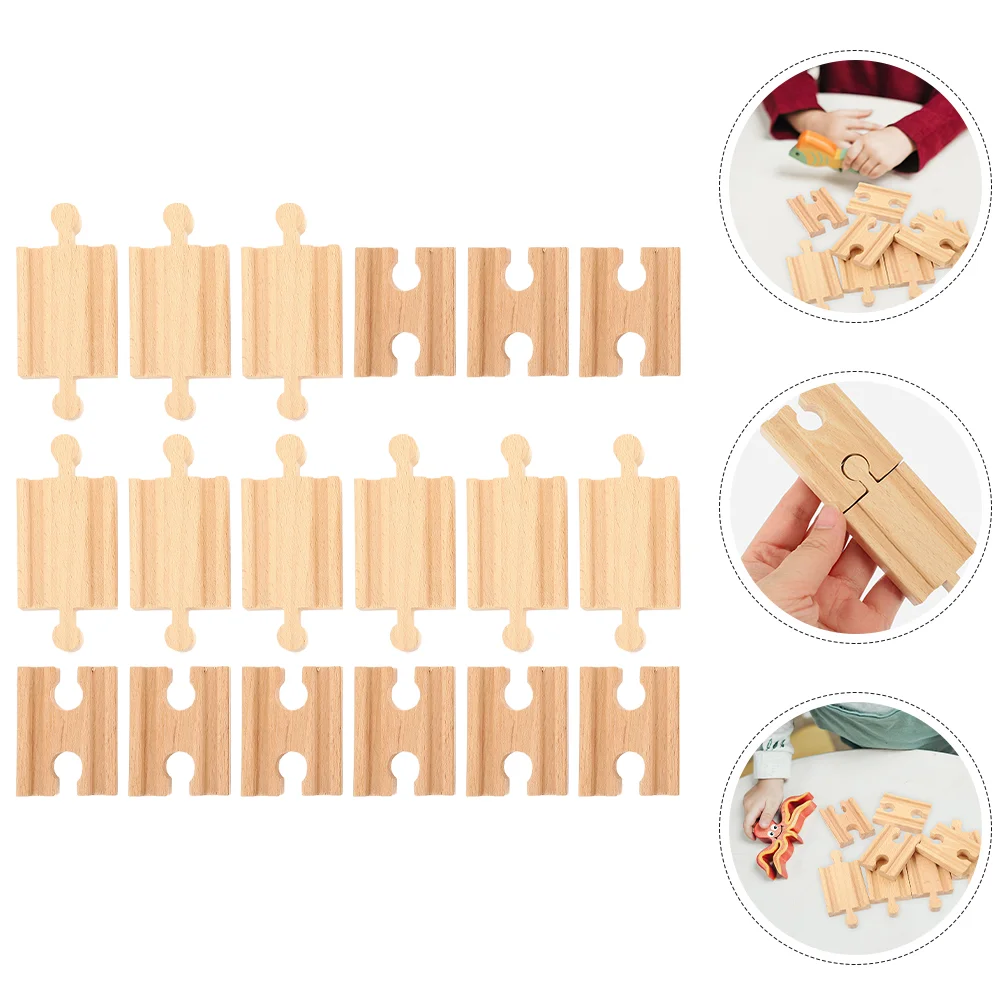 

18 Pcs Wooden Train Track Accessories Replacement Parts Toys Puzzle Railway Playthings for Trains Scene Child