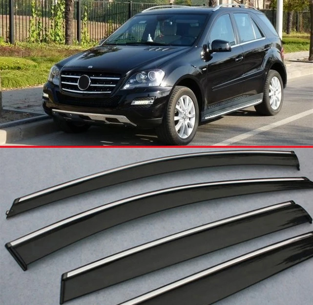 

Ветрозащитный козырек для Benz ML350 320 W164 ML-Class 2010-2014, защита от дождя/солнца, вентиляция, автомобильные аксессуары, наклейки