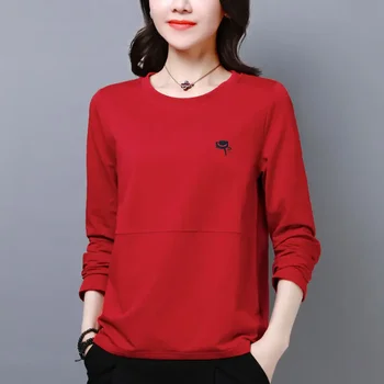 Women's Loose-fit Slimming Long Sleeve T-shirt Korean Style Autumn Clothing Apparel Clothing For Women 5