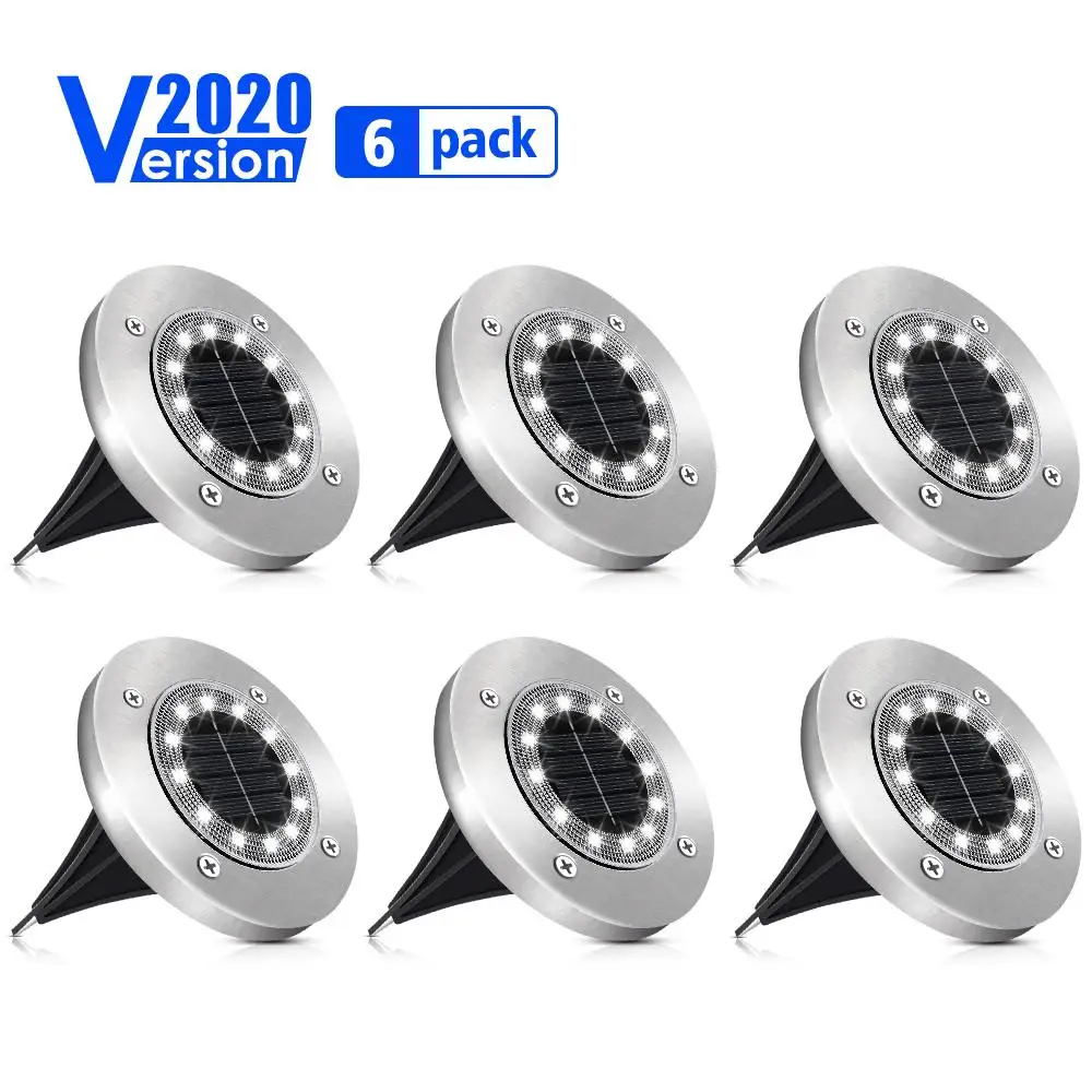 

6PCS LED Solar Path Light 12 LED Solar Power Buried Lights Ground Lamp Outdoor Path Way Garden Decking Underground Lamps