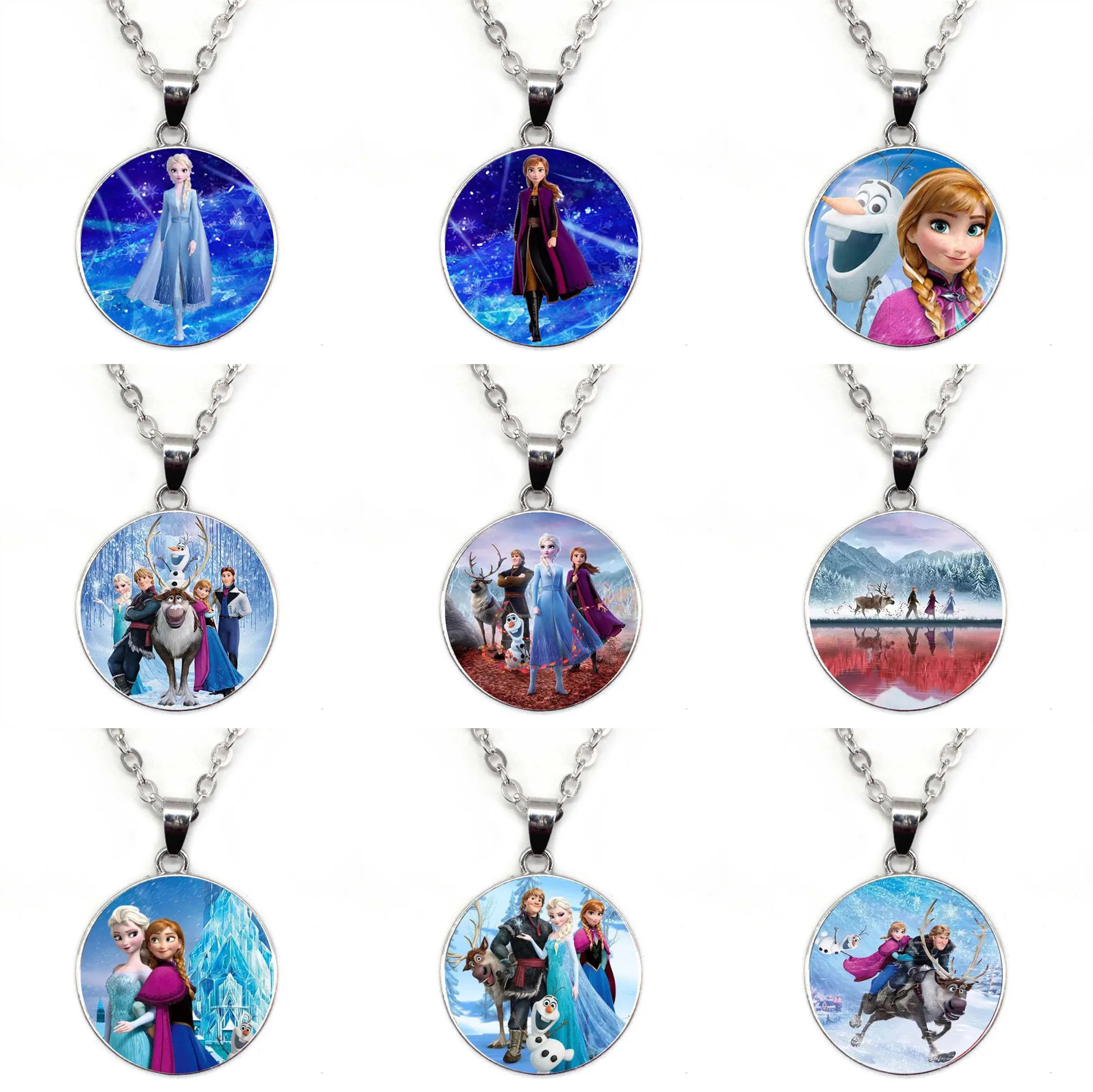 Set Of 3 Frozen Necklaces Anna And Elsa