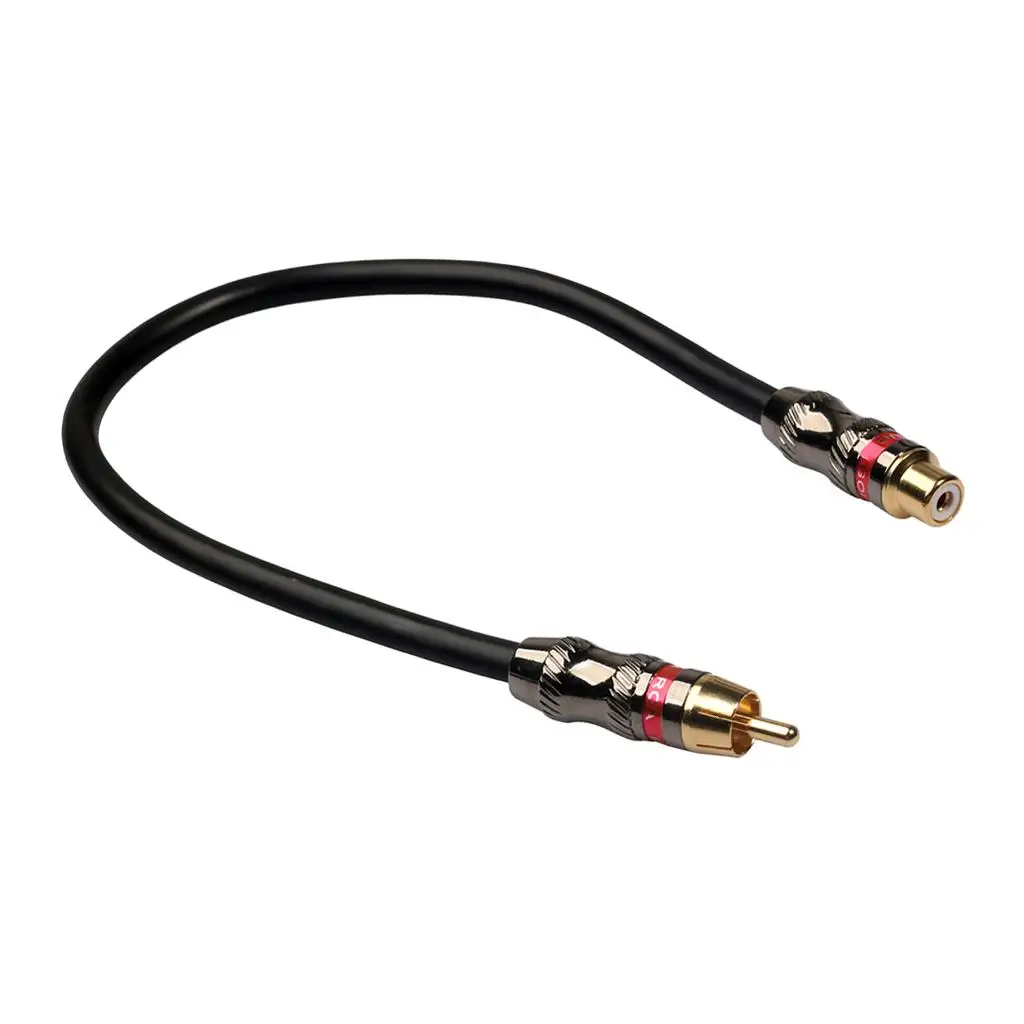RCA Cable, Male to Female Adapter Cable (1ft) Auxiliary Audio Aux Cord for Car/Home Stereo Speaker
