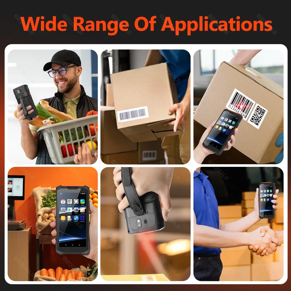4G64G Android 11 PDA barcode scanner 5.5 inch data collector wireless mobile 4G terminal device with 2D QR barcode scanner reader NFC Wifi