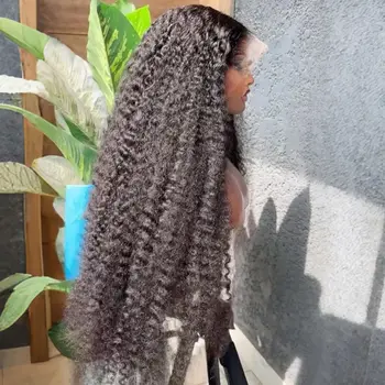Soft Hair Deep Wave Black Color Synthetic 13X4 HD Lace Frontal Wig For Women Prepucked Bleach Knots Glueless Wig Daily Party