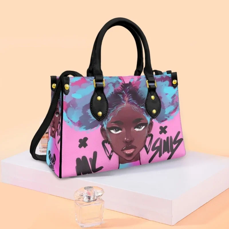 Black Art African American Girl On Demand Women Leather Handbags For Girls Ladies Crossbody Bag Wholesale Dropshipping Hot Sales