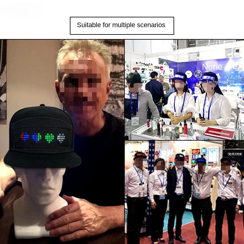Concert with Bluetooth Controlled LED Advertising Hat Mobile Application Fashion Hat Grand Event Festival Party Hip-hop Hot Hat