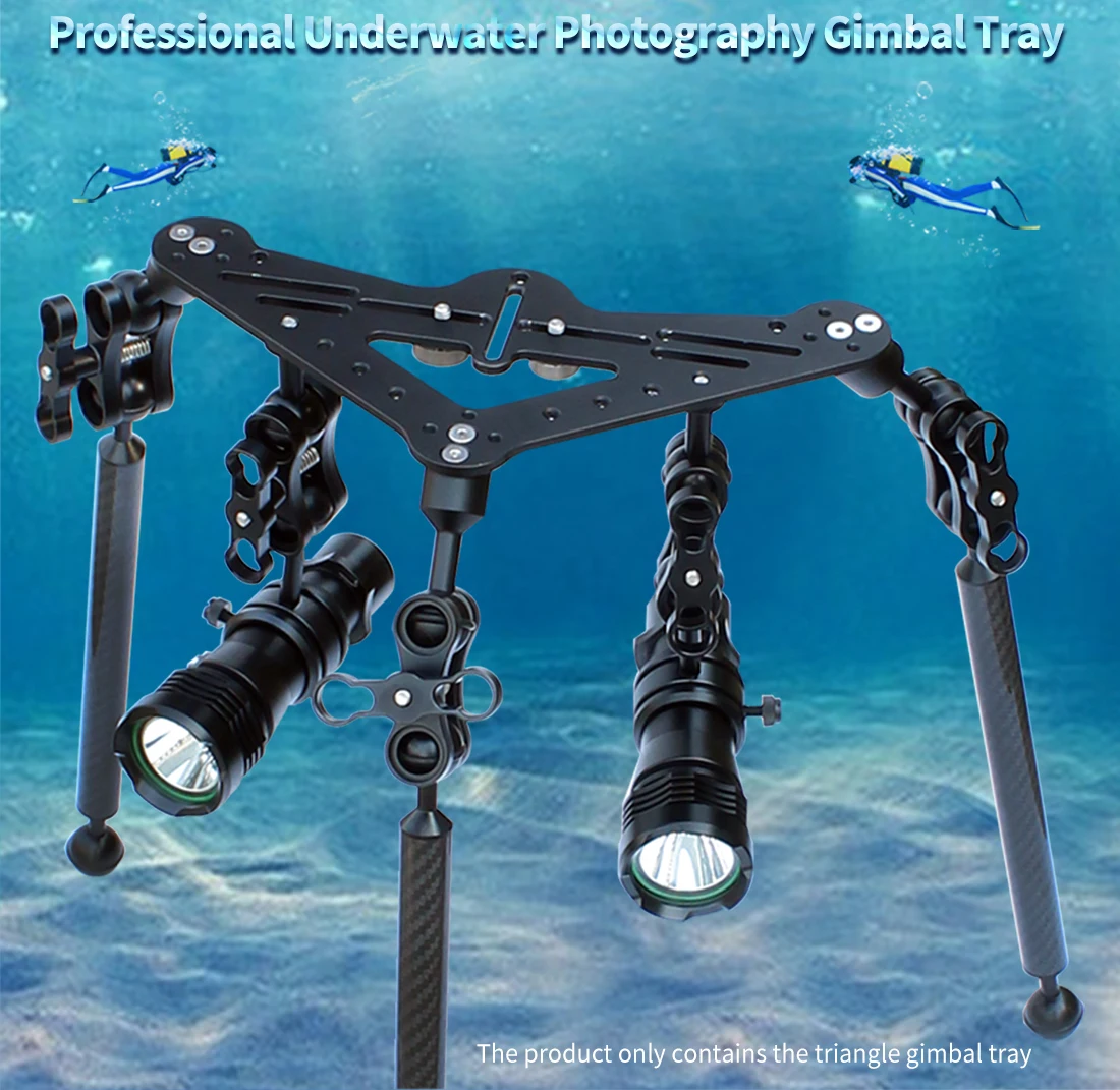 Description Picture 4 of itemDiving Tray Rig Video Triangular Stabilizer Gimbal Tripod Base Bracket SLR Camera Underwater Photography Light Stand Tripod Base
