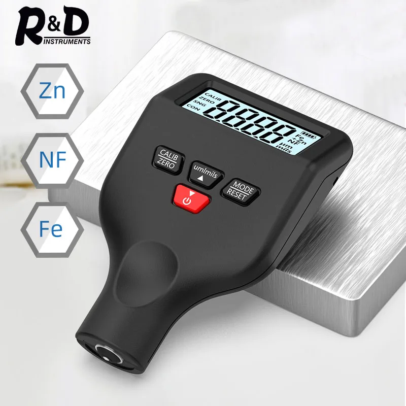 Paint Thickness Gauge R&D ET360 Mini Micron Level Car Paint Coating Thickness Gauge Fe/NFe Fe + Zn Russian Manual