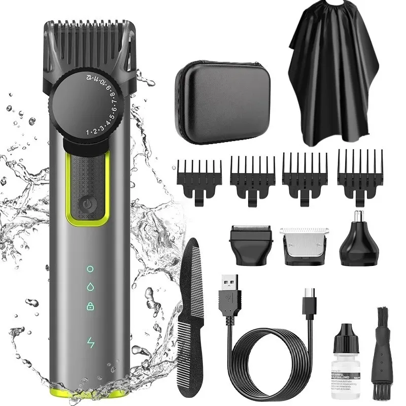Iconic Brand Youpin New Men's MultiFunction IPX5 Waterproof Grooming Kit Pro Electric Hair Clipper 4-in-1 Shaver Nose Hair Trimmer Set