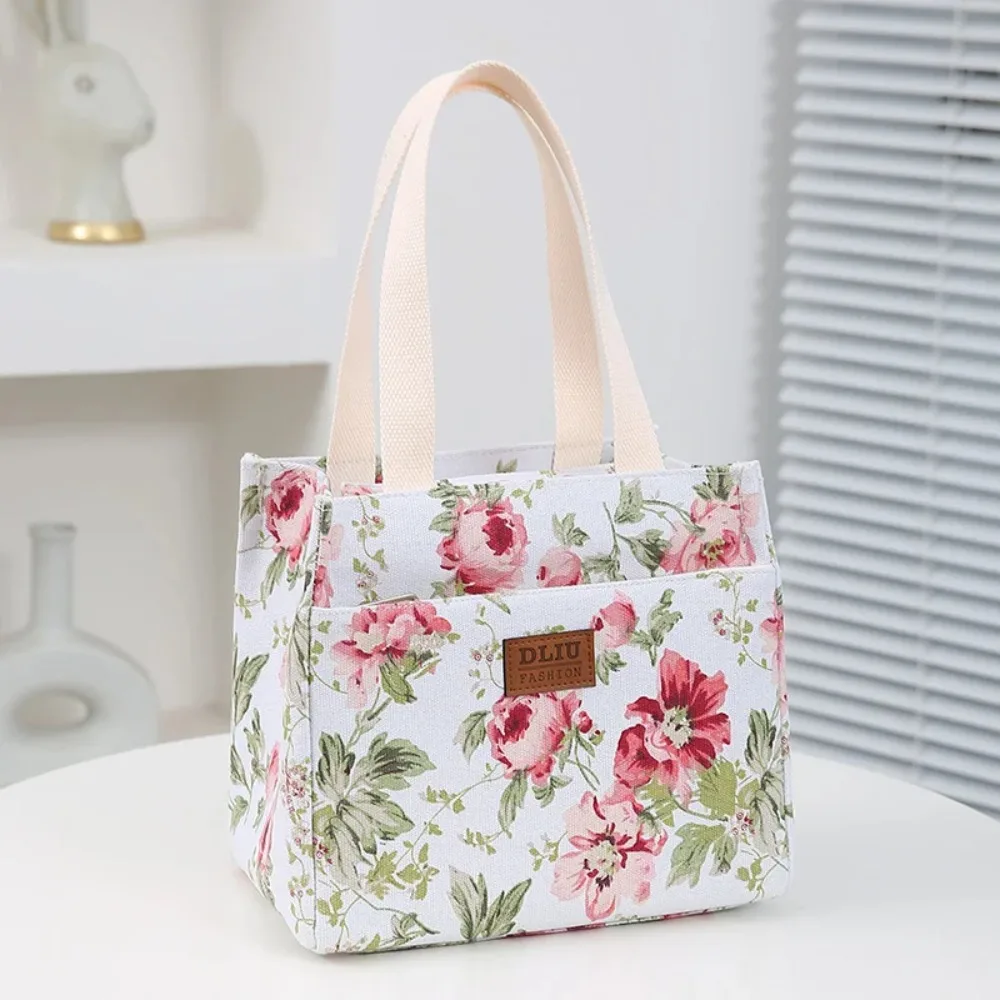 

Large Capacity Floral Print Lunch Bag New Thermal Handbag Portable Ice Pack Waterproof Insulated Bag Women