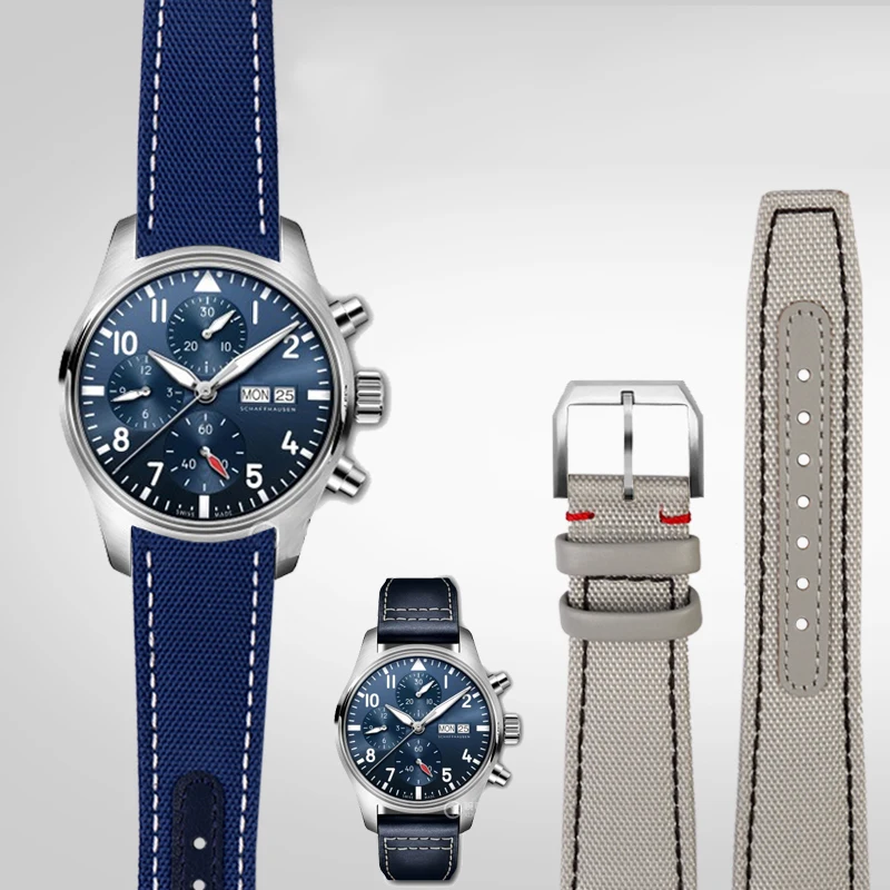 

Новый холщовый ремешок для часов 20 мм, 21 мм, 22 мм для IWC pilot little prince mark 18, серия таймеров, нейлоновый холщовый ремешок для часов, браслет для наручных часов