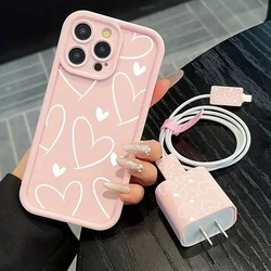 Charming Pink Heart TPU Shockproof Phone Case with Camera Protection - iPhone 12 Pro Max (FE - P0568)