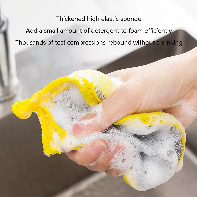Car Wash Cleaning Brush Double Sides Cleaning Sponge Pan Pot Dish Clean Sponge Household Cleaning Tools Dishwashing Brushes 6