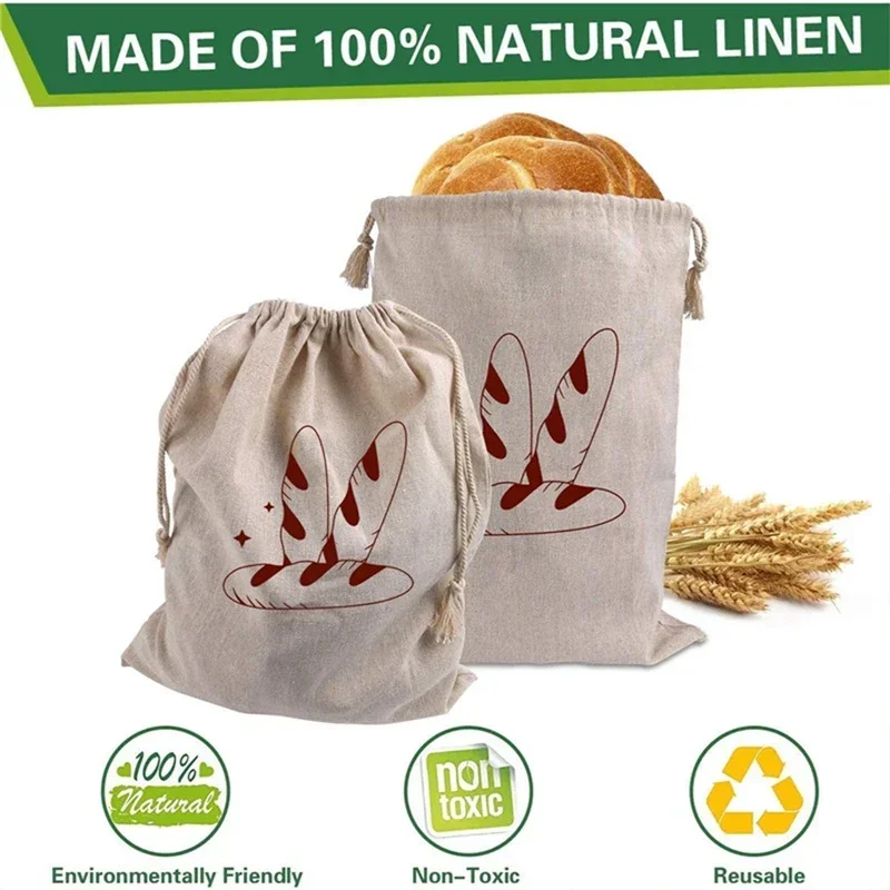 LinenBreadBagReusableBaguetteCottonDrawstringStorageBagLoafHomemadeBreadFreshEcoFriendlyKeepingforBaguette-AliExpress