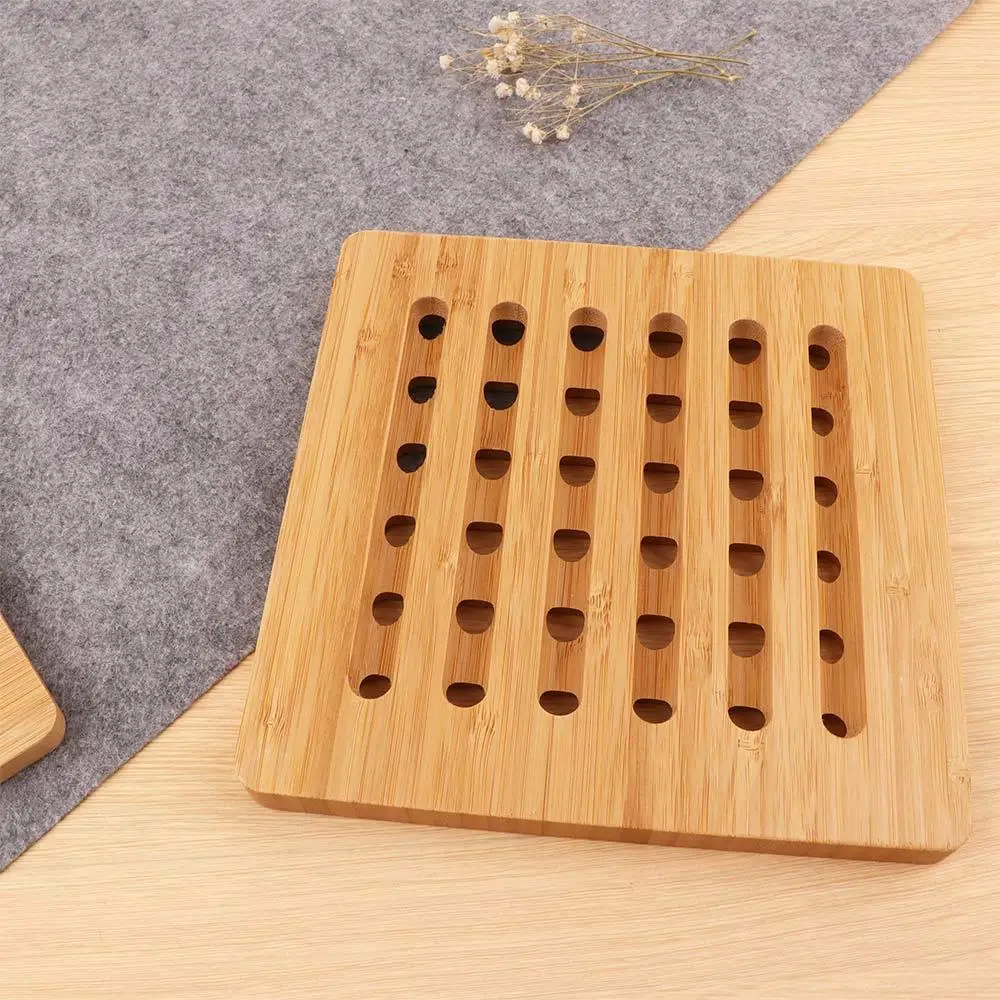 Description Picture 4 of itemNatural Bamboo Trivet, Set of 4 Non-Slip Heat Resistant Mat for Kitchen Hot Dishes, Pots and Pans