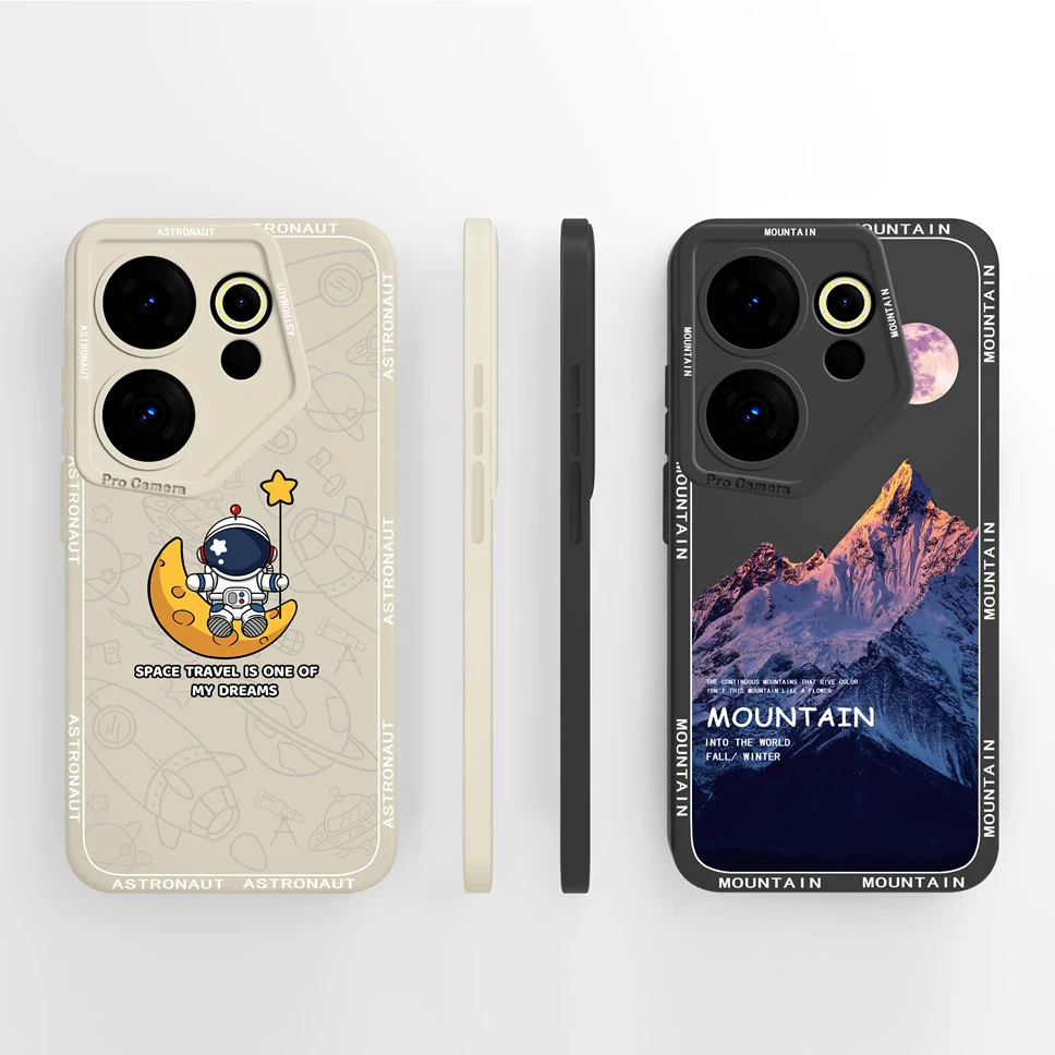 Mountain Astronaut Liquid Silicone Anti-Drop Phone Case