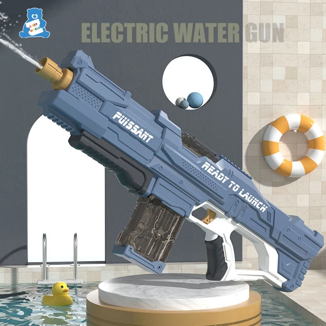 Arma de água elétrica brinquedo para adultos e crianças, tamanho grande,  poderoso, automático, verão, natação ao ar livre, piscina de praia,  presente do miúdo, 7.4v - AliExpress