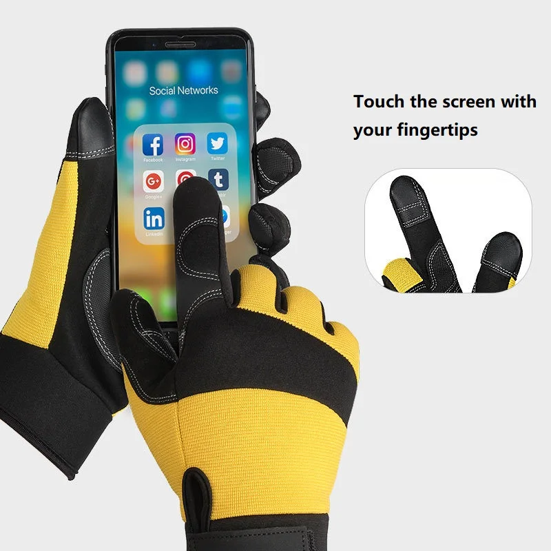 Outdoor Gloves Sports Full Finger Cowhide Rock Climbing Downhill Hiking Anti Slip Wear Resistant Ride Gloves