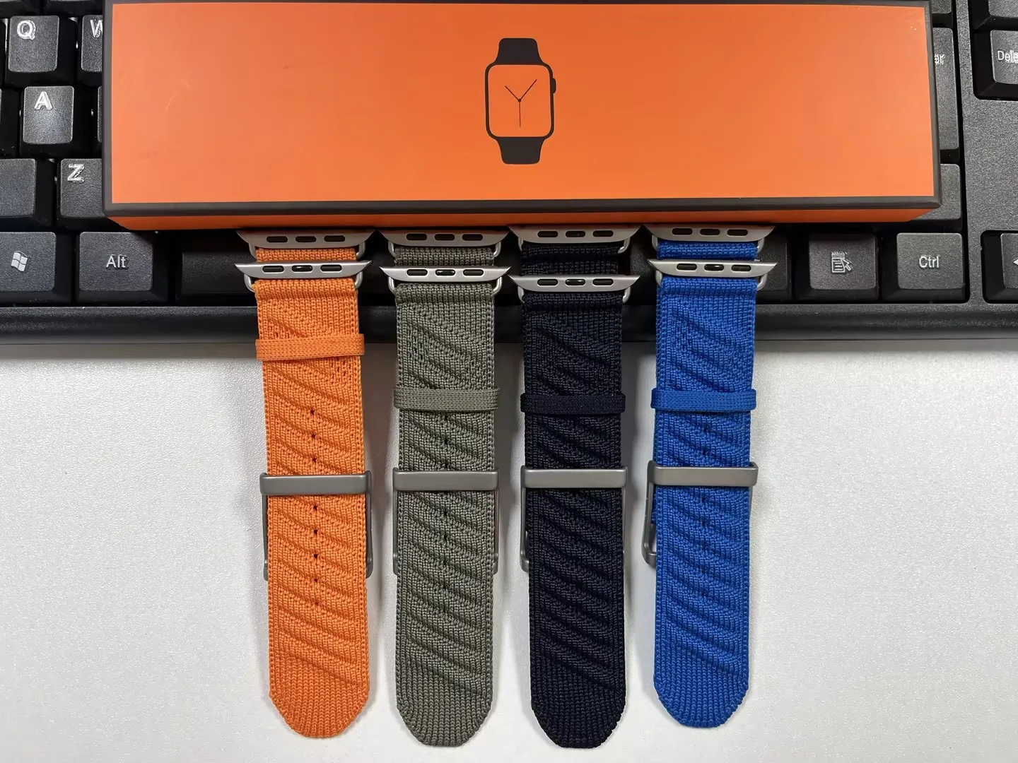 Elegant En Mer Bleu Nuit Nylon Watch Strap with Logo – 46MM/42MM/44MM/45MM/49MM