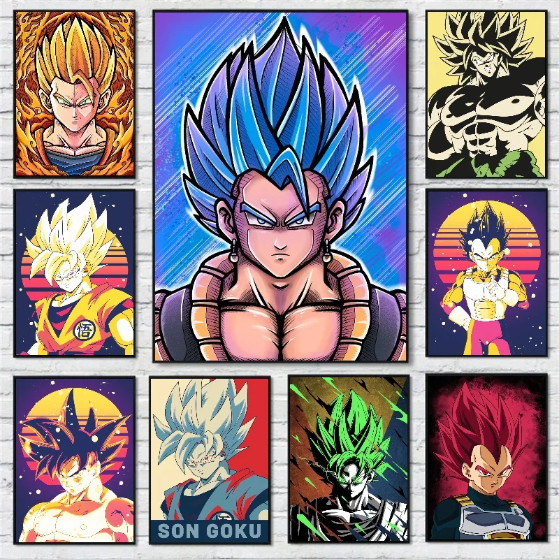 

Colorful Creativity Canvas Painting Anime Dragon Ball Son Gohan Manga Wall Art Suitable for Children Room Christmas Decoration