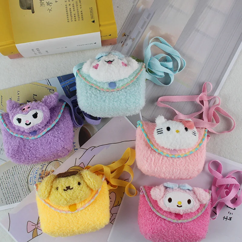 

Sanrio Kawaii Kuromi Candy Color Coin Purse Hello Kitty Anime Cinnamoroll Pompompurin Satchel Bag Birthday Gift