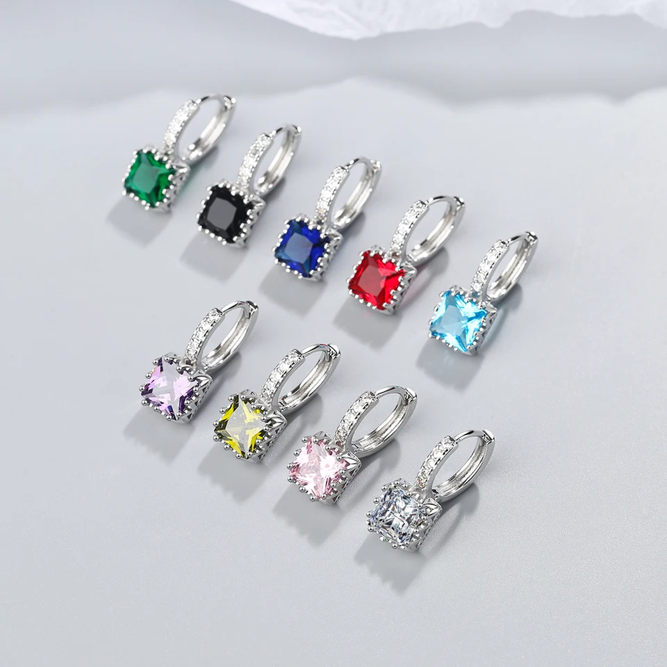 Orecchini A Cuore Arcobaleno In Argento 925 Con Cristalli Multicolori - Gioiello Ipoallergenico Nichel-Free, Confezione Regalo, Dimensioni 7x7 Mm