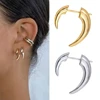 Boho Horn Stud Earring Gold Silver Color Moon Punk Earring for Women Party Jewelry Accessory Unique Wolf Fangs Earring