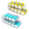 2 Pack Soda Can Organizer Dispenser for refrigerator 2 Tier Automatic Rolling Beverage Beer Soda Can Holder for Fridge, Pantry 1