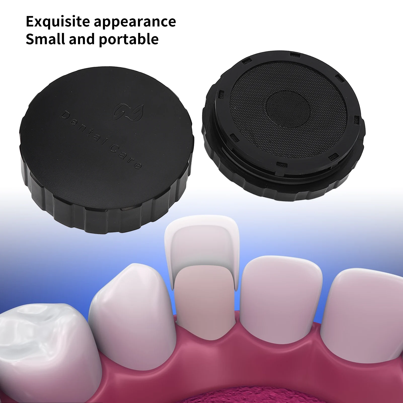 Denture Veneer Processing Box Round Shape Reusable Black Denture Storage Box With Spare Pad Denture Veneer Processing Box