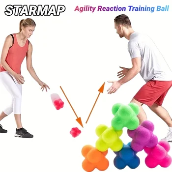 Palla Esagonale Reattiva per Fitness, Sport, Velocità, Agilità e Riflessi - Giocattolo da Esterno per Allenamento di Abilità e Divertimento Imprevedibile