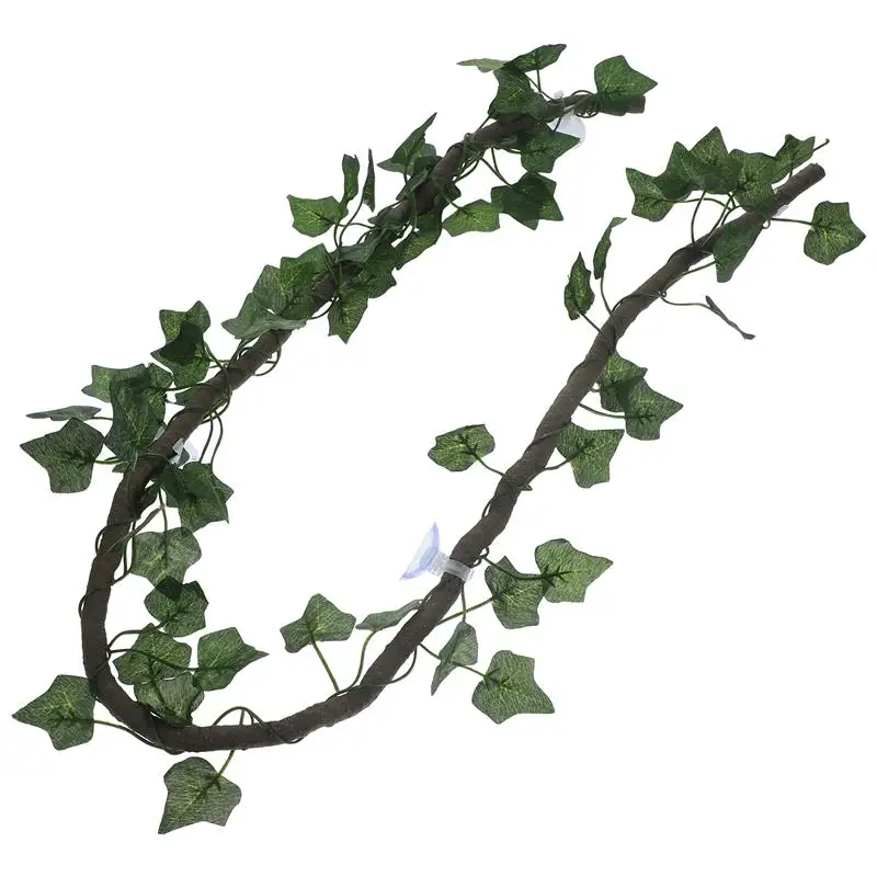 Jungle Vines Artificial Ivy Leaf Pet Habitat Decor Suckers Ivy Leaf Lizard Frogs Snakes Terrarium accessories artificial plants,reptile vines