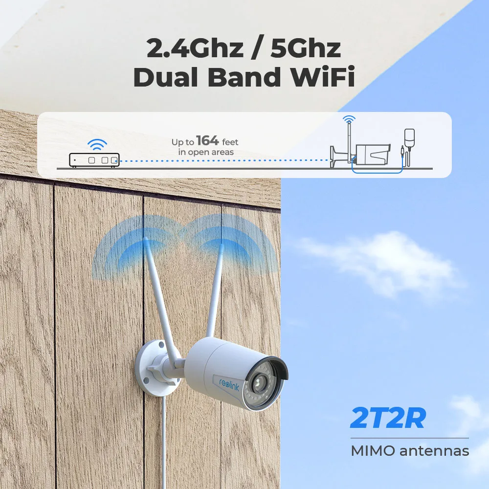 REOLINK Cámara de seguridad para exteriores, cámara de vigilancia IP PoE,  detección inteligente de seres humanos/vehículos, funciona con hogar