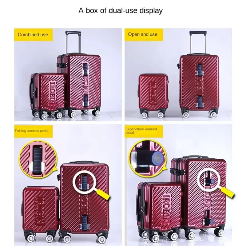 Children's Luggage 20 Inch Mount Boys and Girls Baby Zipper Combination Lock Pull Rod Case Travel Case Removable Suitcases