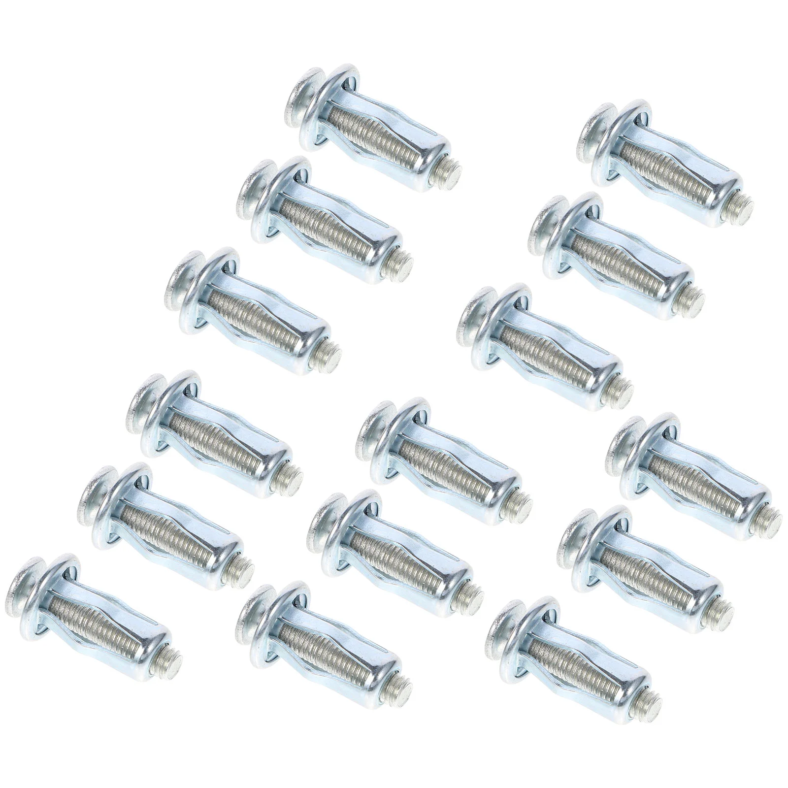 15Pcs CarbonSteel Galvanized PetalNut AnchorsShort HairScrews Kit ExpansionNuts FixingDowel JackTool SpiralThread DurableSafe