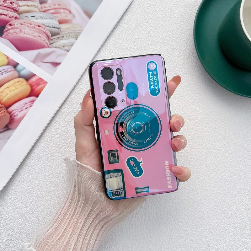 for OPPO Find N Case Silicone IMD Camera Pattern Cover Shockproof Flip Folding Blue Light Phone Shell for OPPO Find N Fundas