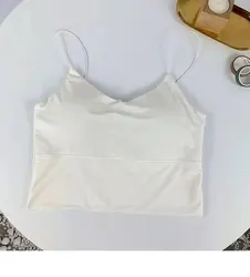 Women's Seamless Ice Silk Padded Bralette Tank Top - One Size (WHITE)