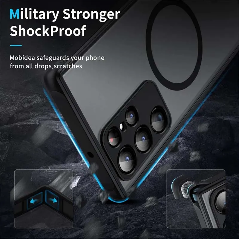 Enhanced Shockproof Matte Clear Back Case with MagSafe Wireless Charging Compatibility