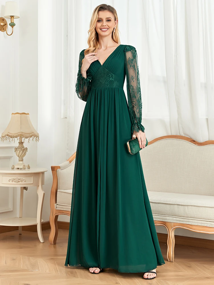 Vestido De Gasa Bordado Para Mujer - Largo Completo, Sin Mangas, Color Negro, Ideal Para Bodas, Graduación O Fiestas