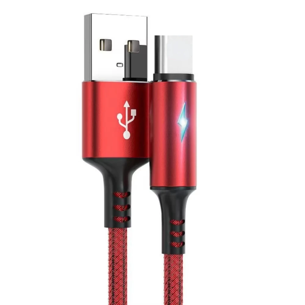 Compact Nylon & Aluminum USB C to USB A Fast Charging Cable - 25cm