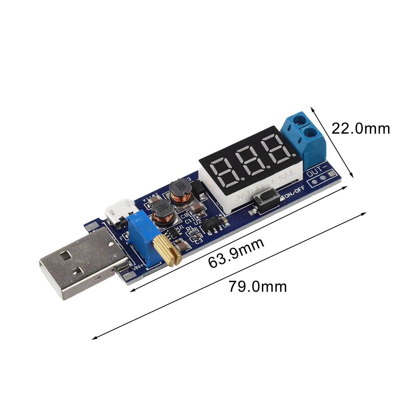 멀티턴 전위차계 전압 조정기 디지털 튜브 디스플레이 입력 전압 3.5V-12V 조정 가능한 전원 공급 장치 모듈
