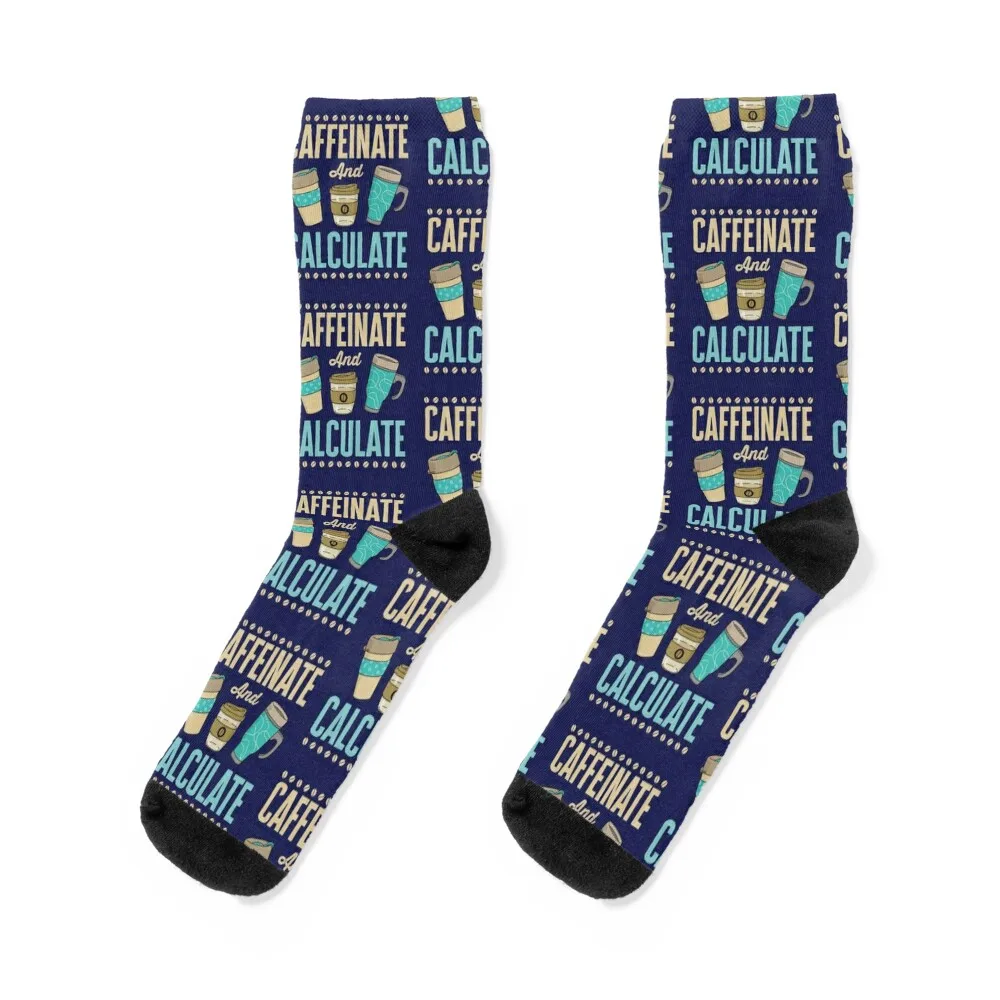 

Caffeinate and Calculate Accounting Accountant CPA Socks compression football Boy Child Socks Women's