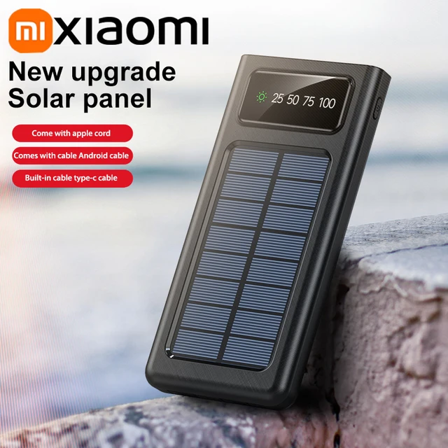Xiaomi Solar Power Bank 200000mAh Large Capacity Mobile Power Fast Charging Battery With Dual USB 4-Cables For iPhone Samsung 2