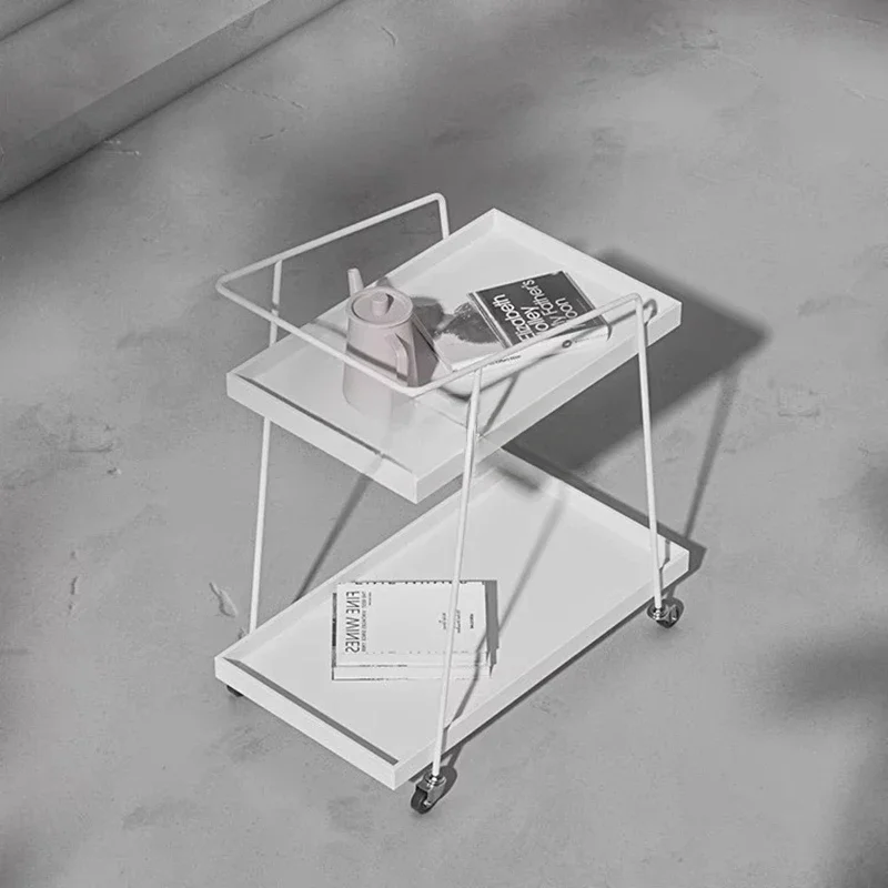 New Minimalist Bedroom Iron Trolleys Mobile Wheel Food Drinks Simple Cart Serving Kitchen Living Room Furniture