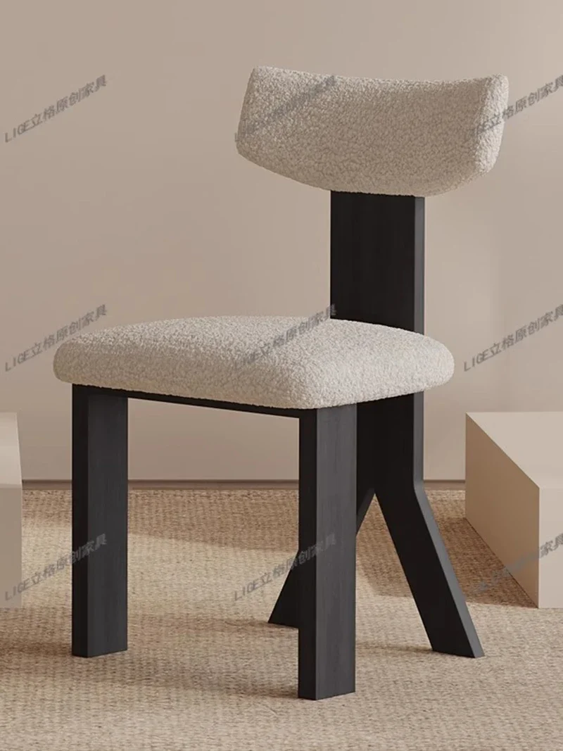 

Modern Minimalist Designer Dining Chairs Vanity Cream Style Home Wooden Bedroom Kitchen Chairs Sillas Dining Room Furniture HYDC