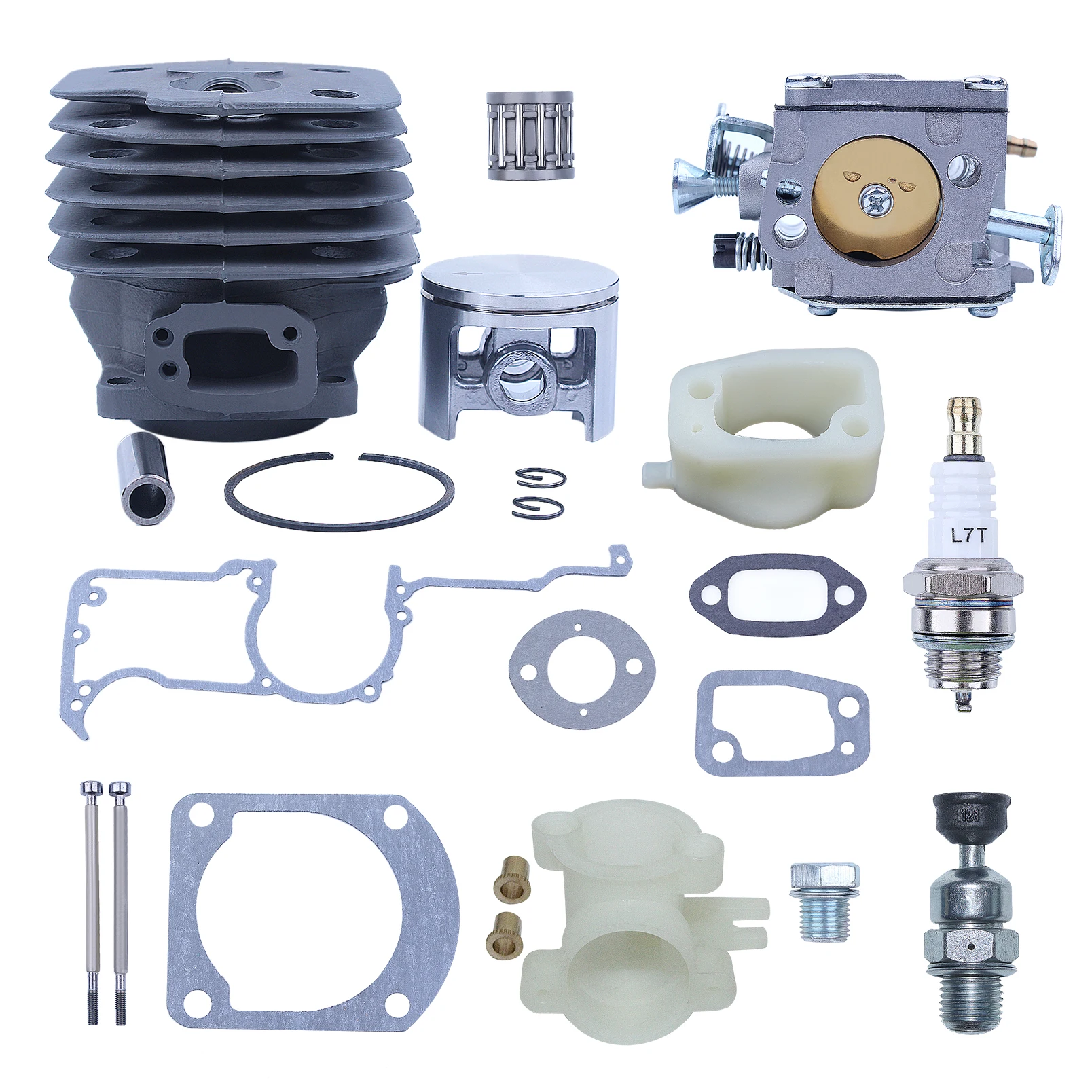 52mm Big Bore Cylinder Piston Carburetor Overhaul Kit For Husqvarna 266XP 266 266SE XP SE 61 Parts Chainsaw Intake Manifold 2