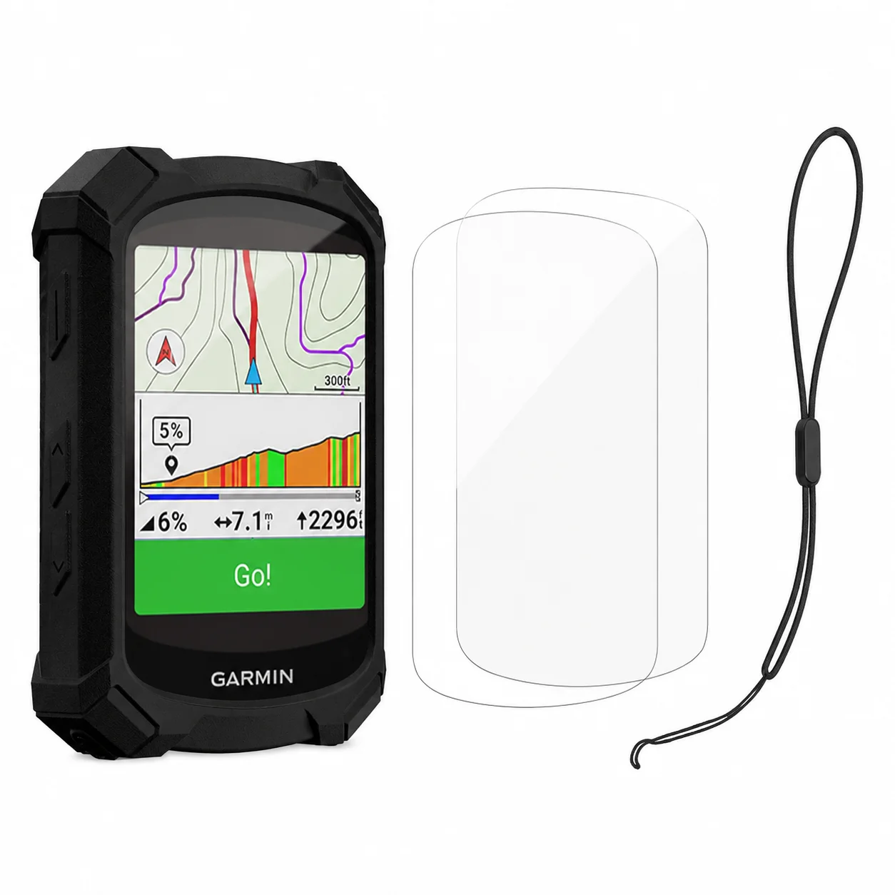 Durable Silicone Cycling Computer Case with Screen Protector and Lanyard